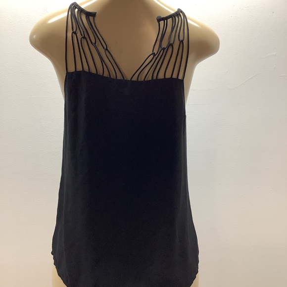 Naked Zebra Size Medium Black Fringe Blouse. New With Tags - Picture 4 of 7